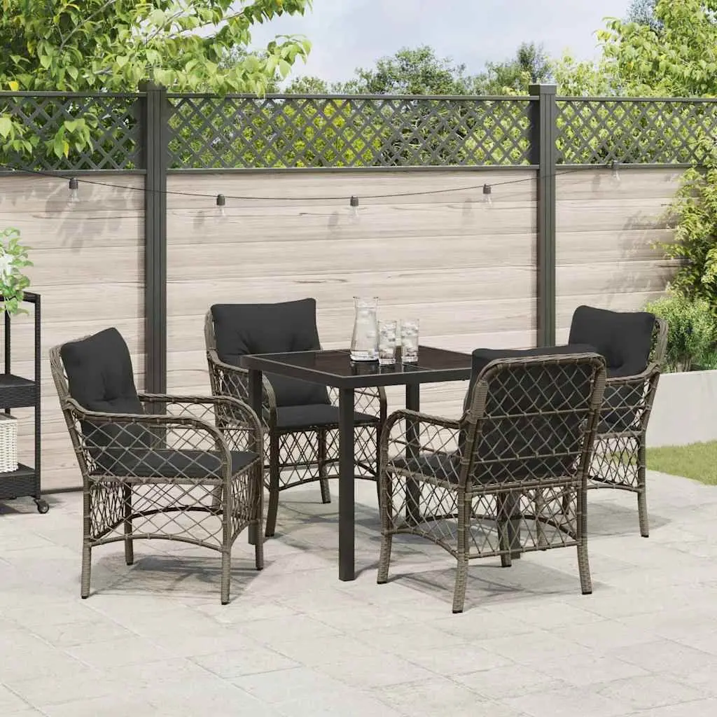 5-Piece Grey Outdoor Dining Set with Easy Maintenance