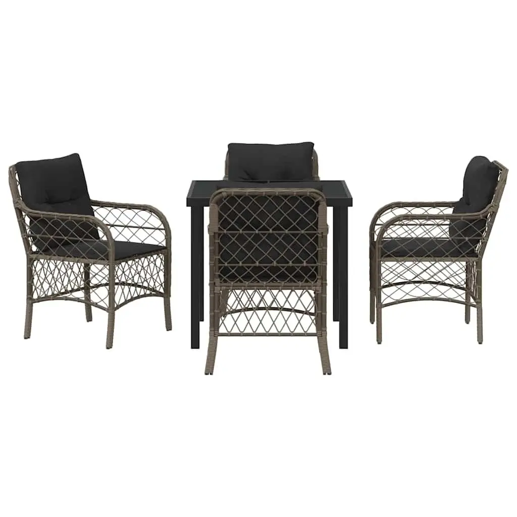 5-Piece Grey Outdoor Dining Set with Easy Maintenance