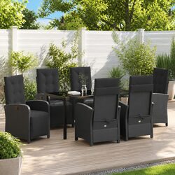 Concise 7 Piece Garden Dining Set with Comfort Features