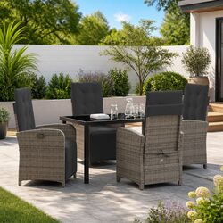 Compact 5 Piece Outdoor Dining Set with Cushions