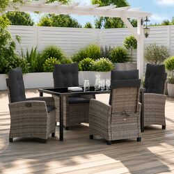 Concise Grey 5-Piece Outdoor Dining Set