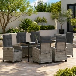 Compact 7 Piece Outdoor Dining Set with Cushions