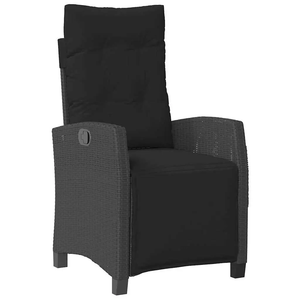 Garden Dining Set Black 3 Piece Poly Rattan Outdoor Furniture Table Chairs