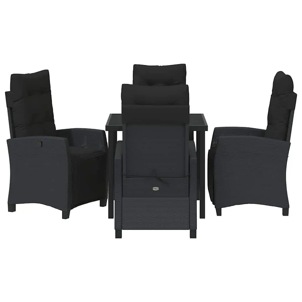 Garden Dining Set 5 Piece Outdoor Furniture Poly Rattan Table Chairs Cushions