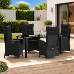 Concise 5 Piece Outdoor Dining Set with Adjustable Backrests