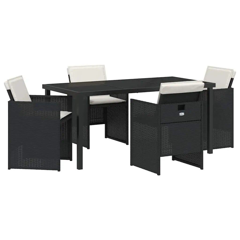 5-Piece Black Garden Dining Set for Outdoor Fun