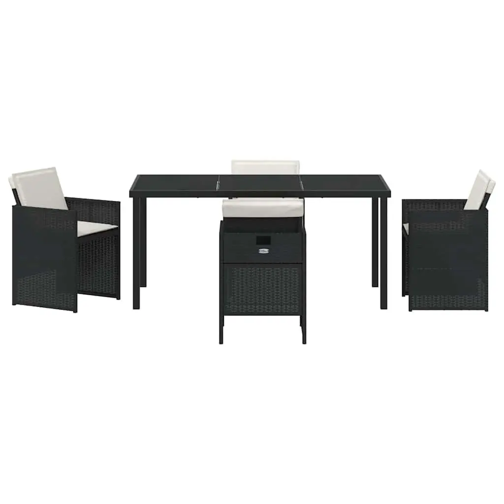 5-Piece Black Garden Dining Set for Outdoor Fun