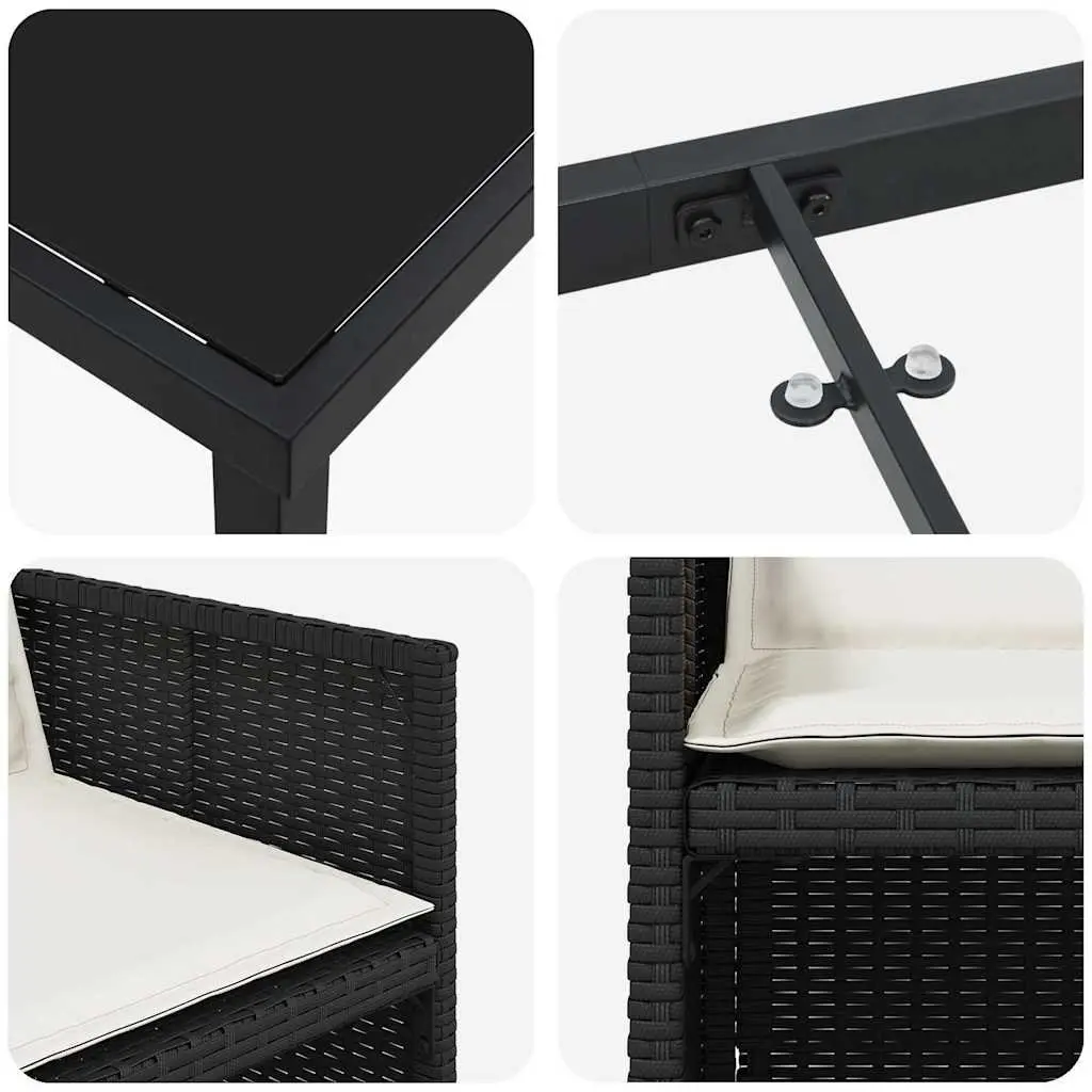5-Piece Black Garden Dining Set for Outdoor Fun
