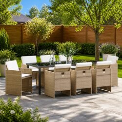 Compact and Elegant 9 Piece Outdoor Dining Set