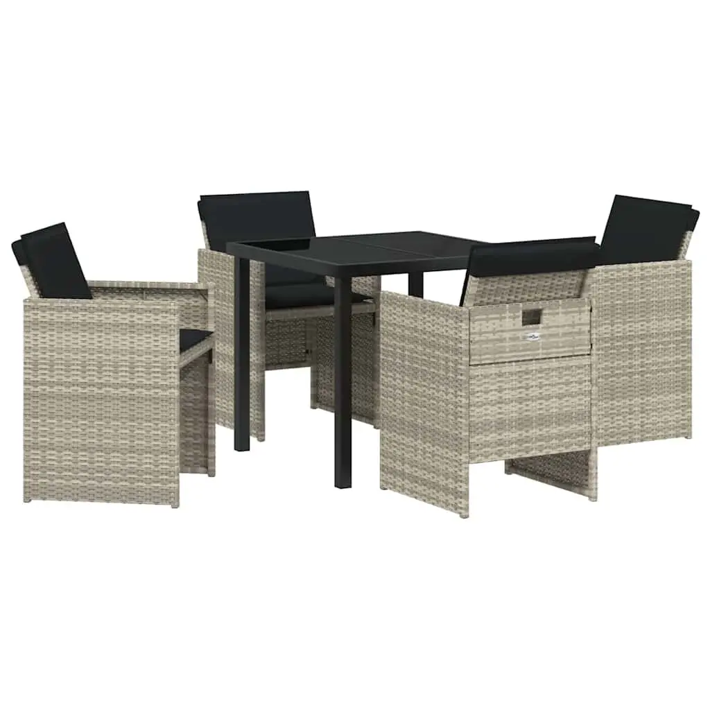 5-Piece Light Grey Garden Dining Set