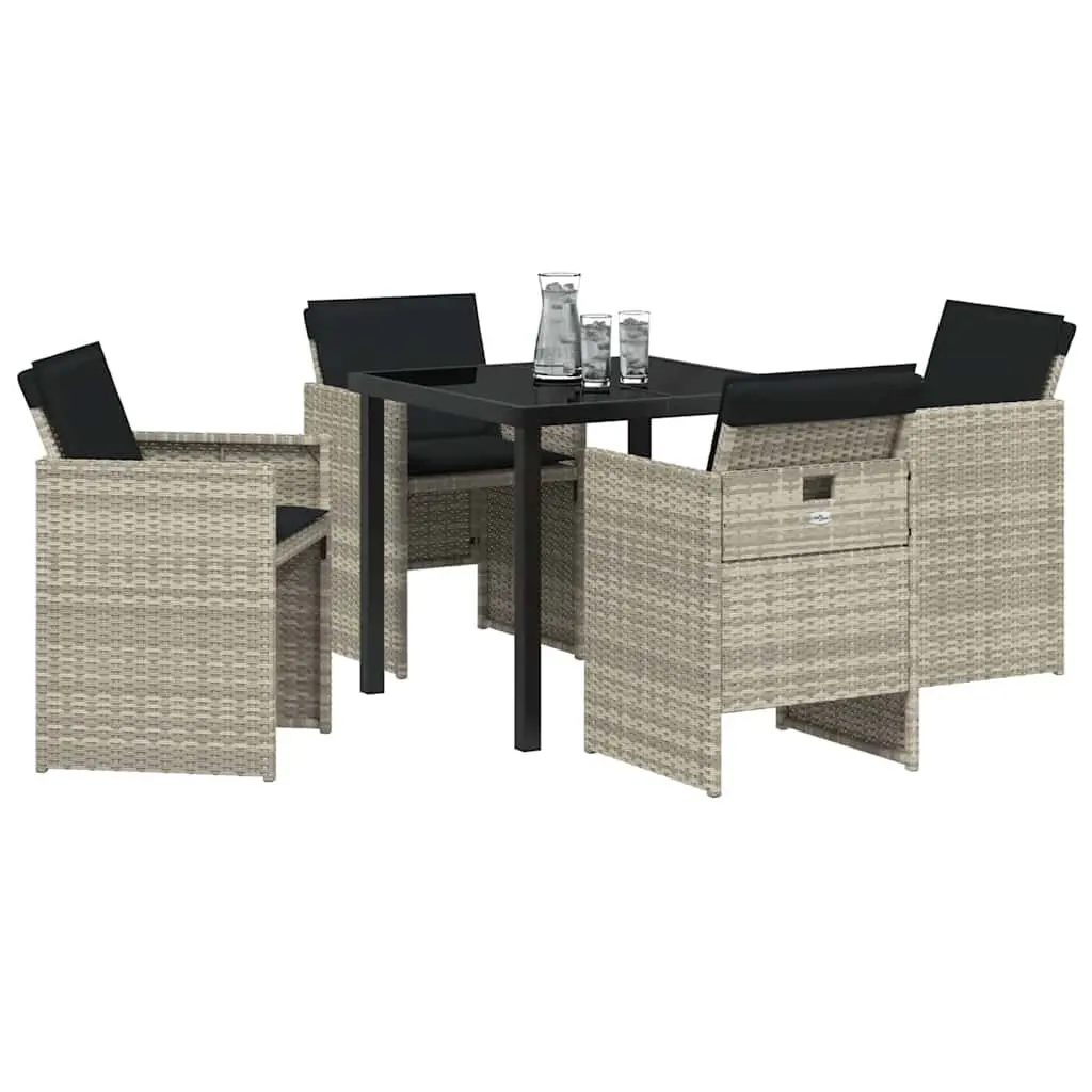 5-Piece Light Grey Garden Dining Set