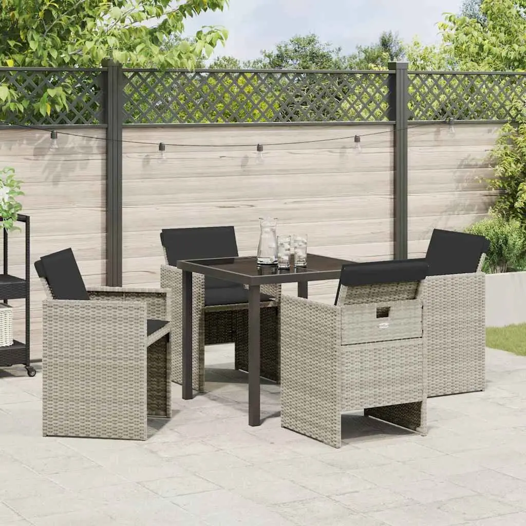 5-Piece Light Grey Garden Dining Set