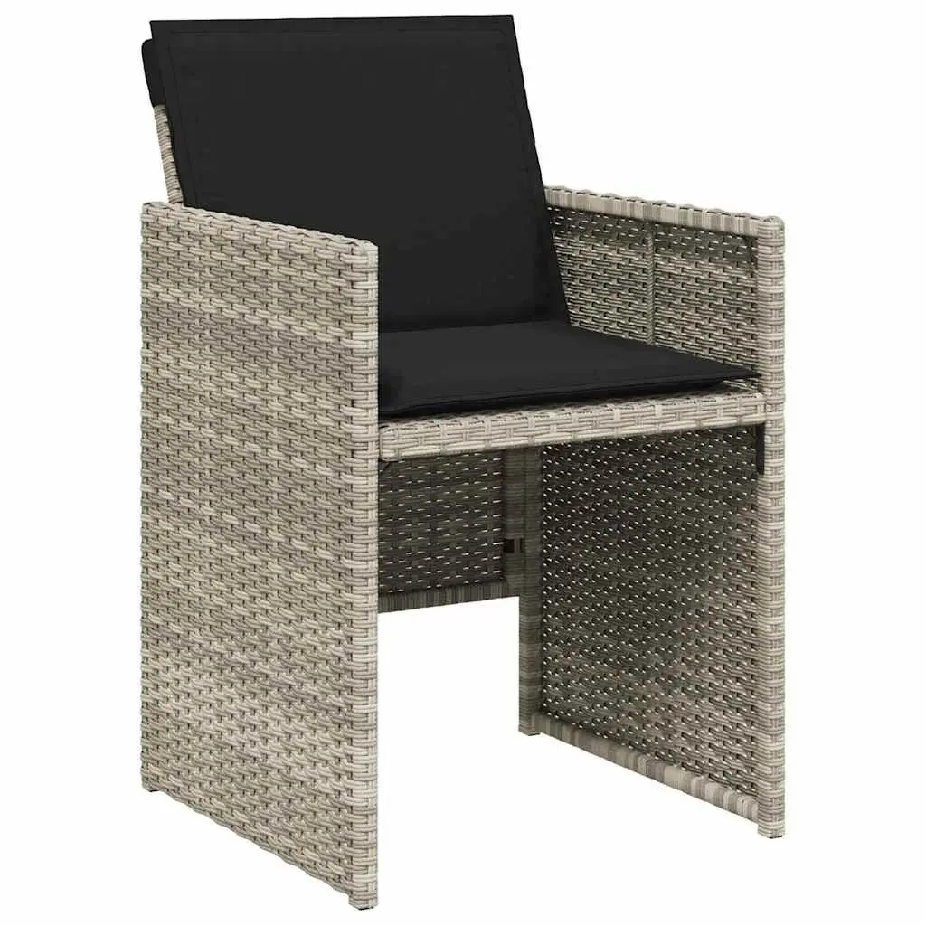 Garden Dining Set 5 Piece Outdoor Furniture Light Grey Poly Rattan Steel
