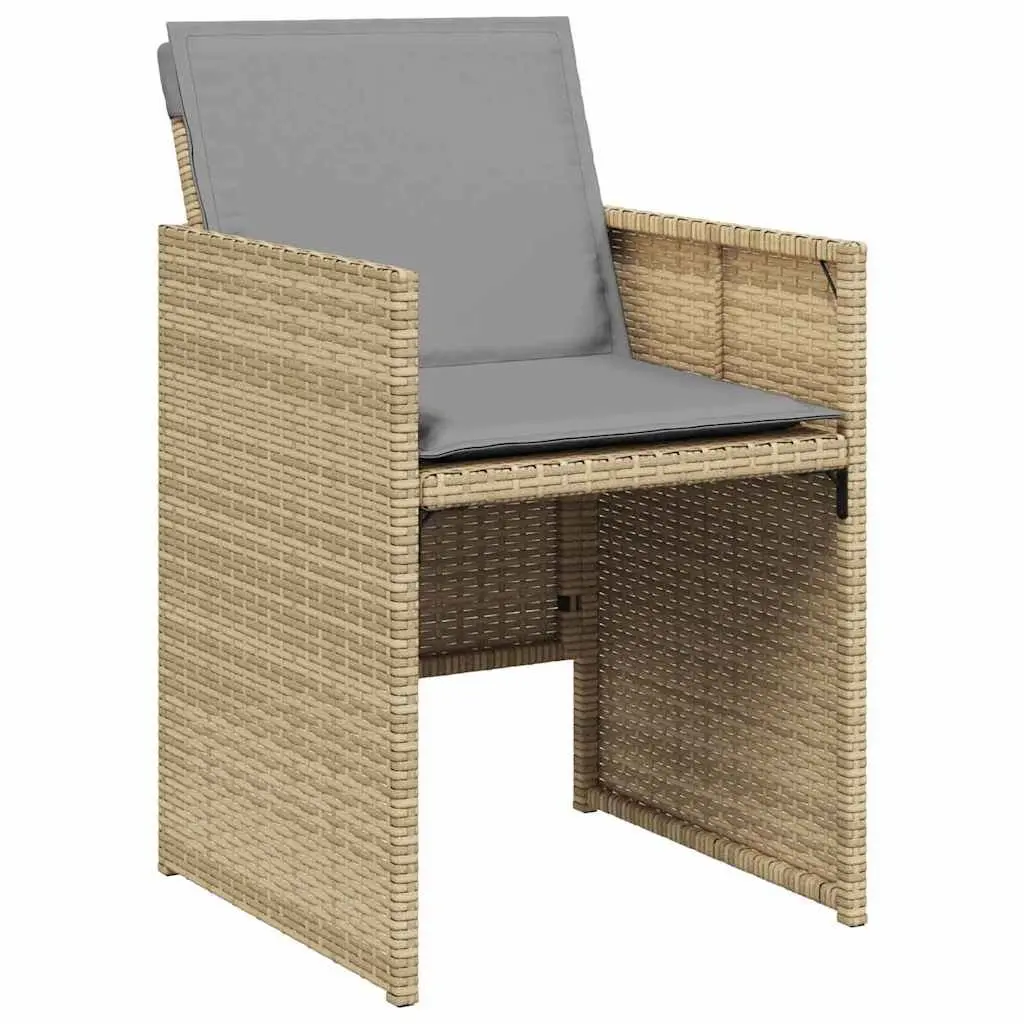 Garden Dining Set 5 Pieces Beige Outdoor Furniture Table Chairs Patio Seating