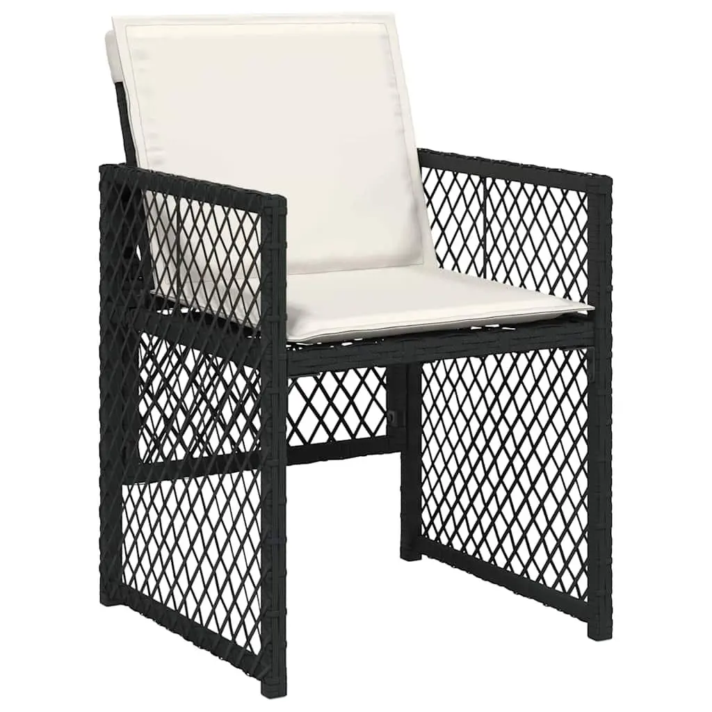 5-Piece Black Garden Dining Set with Glass Top