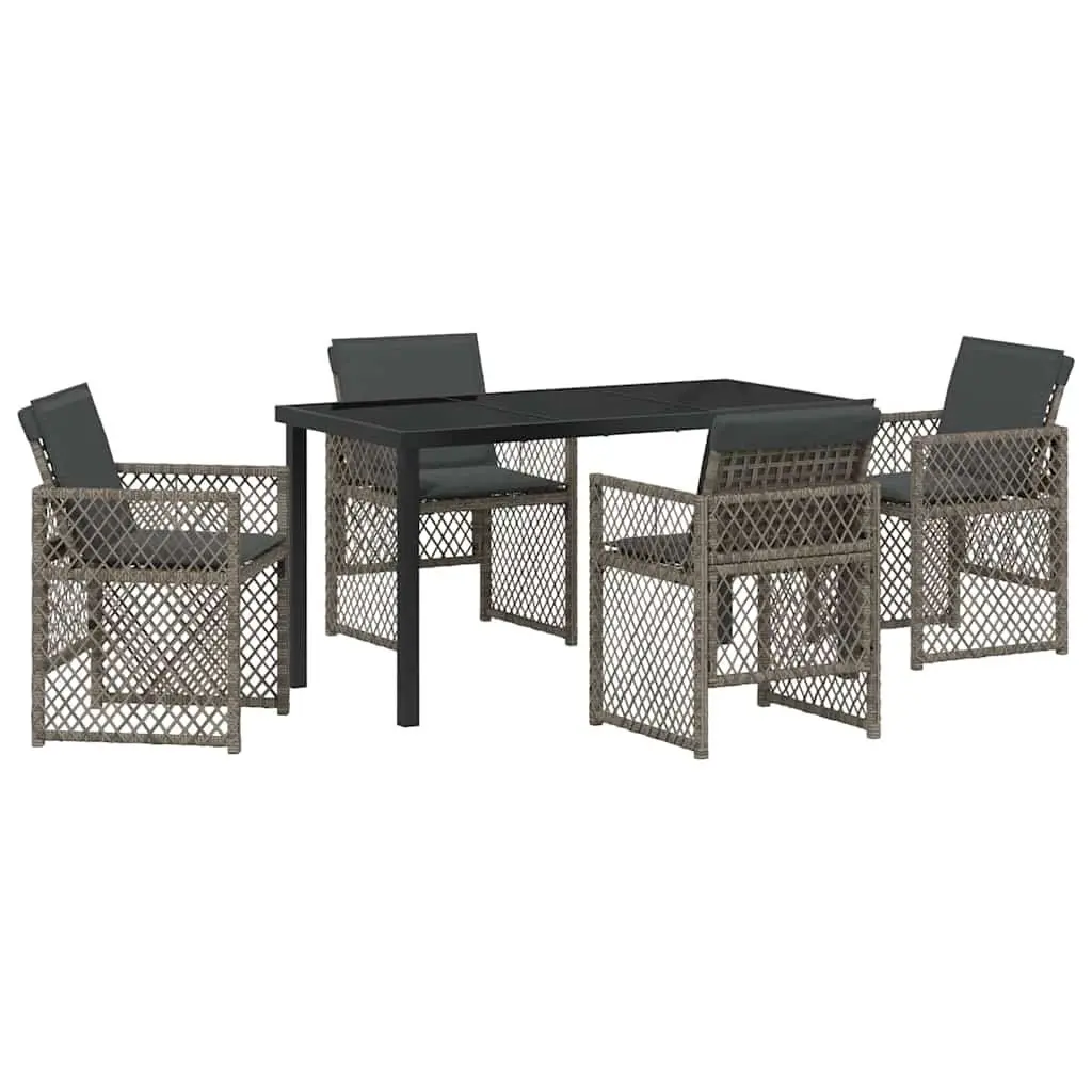 5-Piece Grey Outdoor Dining Set for Comfort & Style