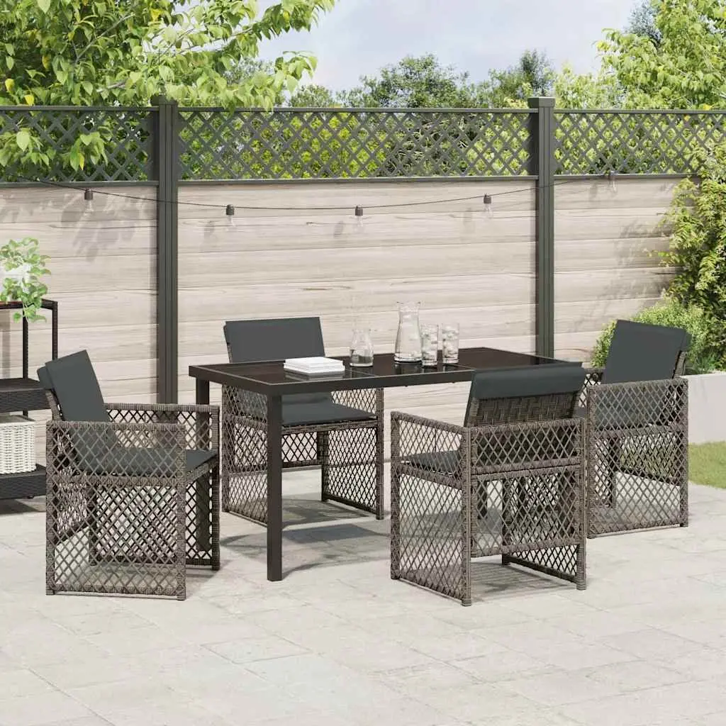 5-Piece Grey Outdoor Dining Set for Comfort & Style