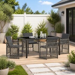 Concise Grey Outdoor Dining Set - 5 Pieces
