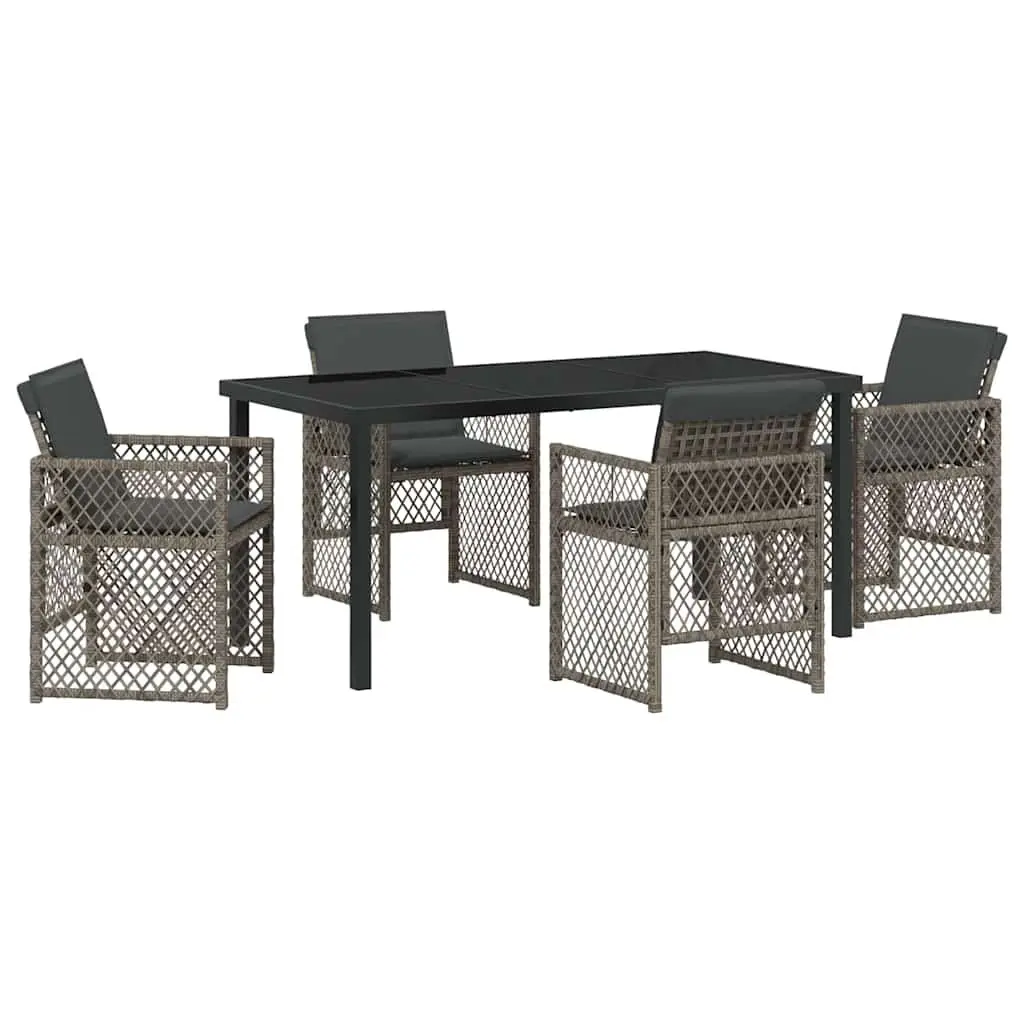 Garden Dining Set Grey 5 Piece Outdoor Furniture Patio Table Chairs