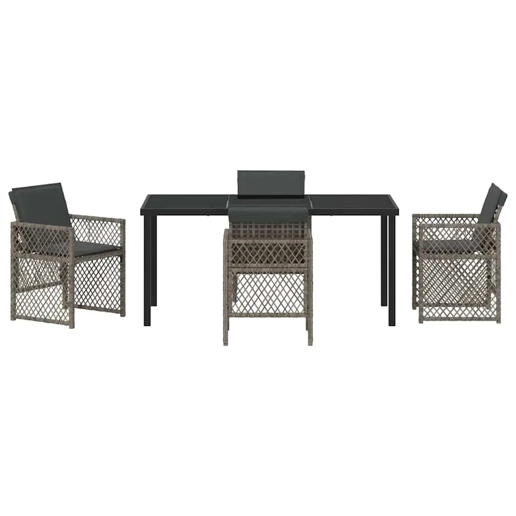Garden Dining Set Grey 5 Piece Outdoor Furniture Patio Table Chairs