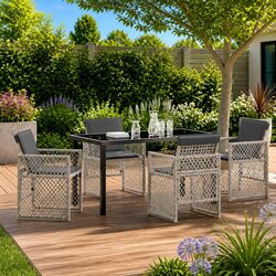 5-Piece Garden Dining Set with Comfortable Seating and Table