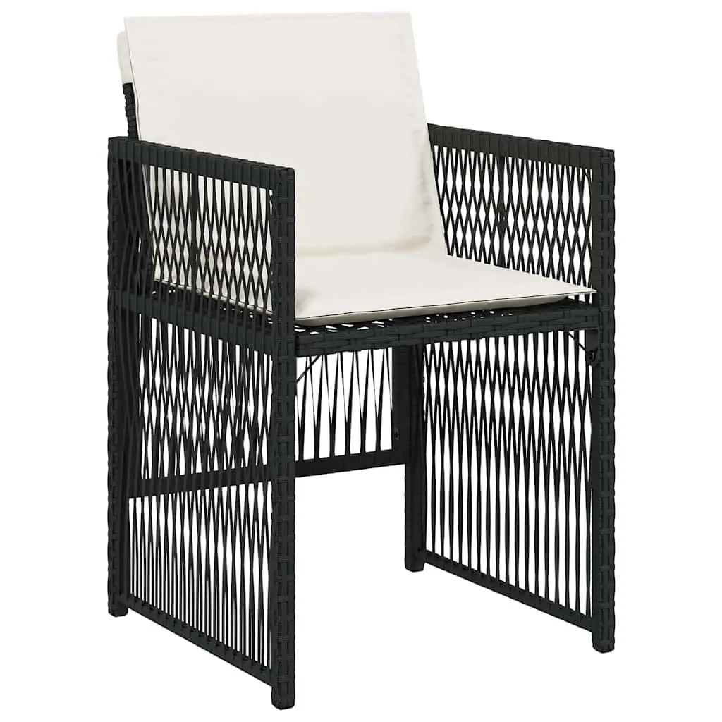 Garden Dining Set 5 Piece Black Powder-Coated Steel Outdoor Furniture Patio