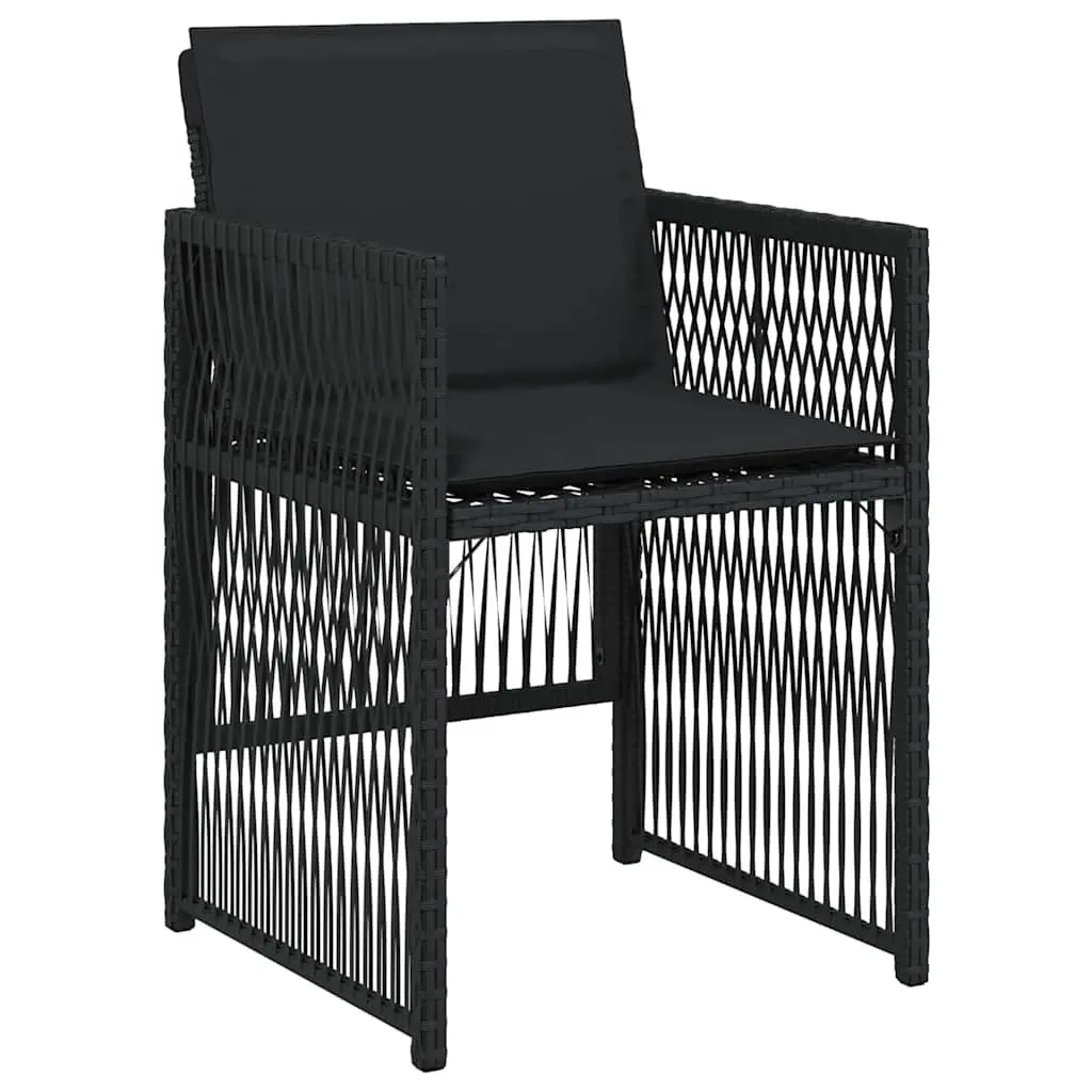 Garden Dining Set Black 5 Piece Steel Outdoor Furniture Patio Chairs Table