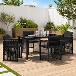 5-Piece Black Steel Dining Set: Durable and Stylish