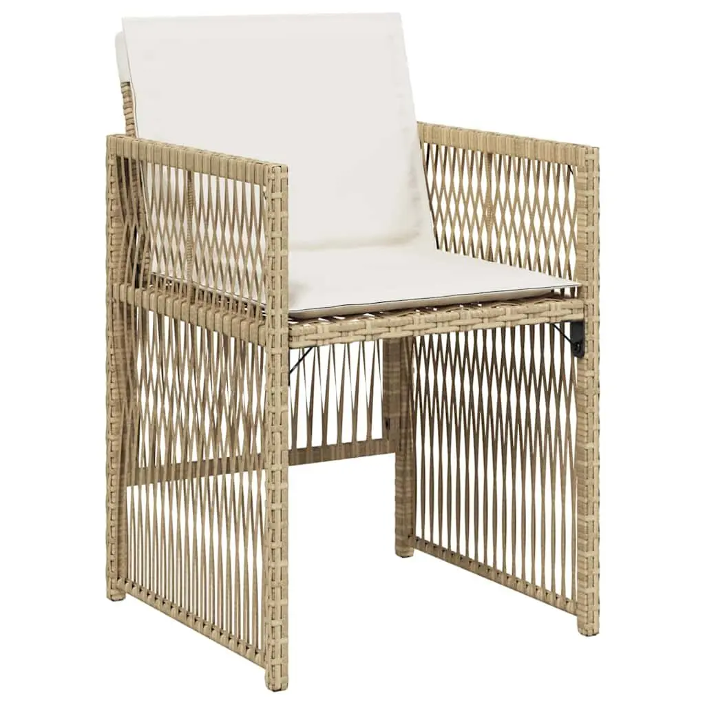 Outdoor Garden Dining Set Brown 5 Piece Steel Frame with Cushions