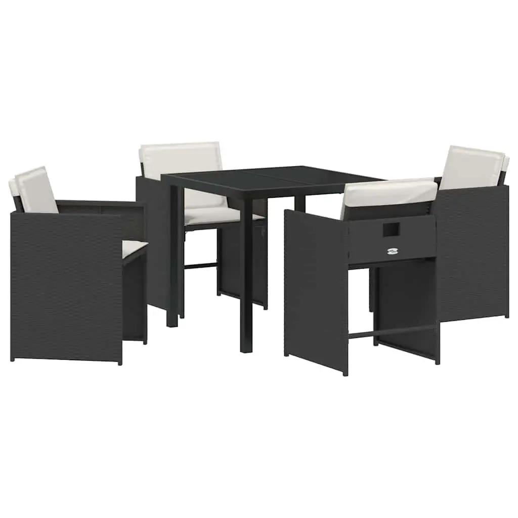 5-Piece Outdoor Dining Set with Glass Table