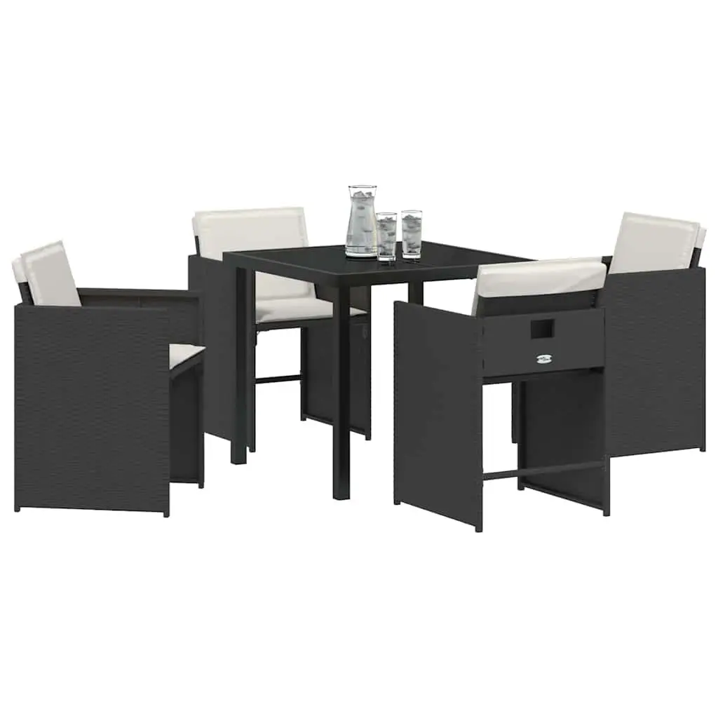 5-Piece Outdoor Dining Set with Glass Table
