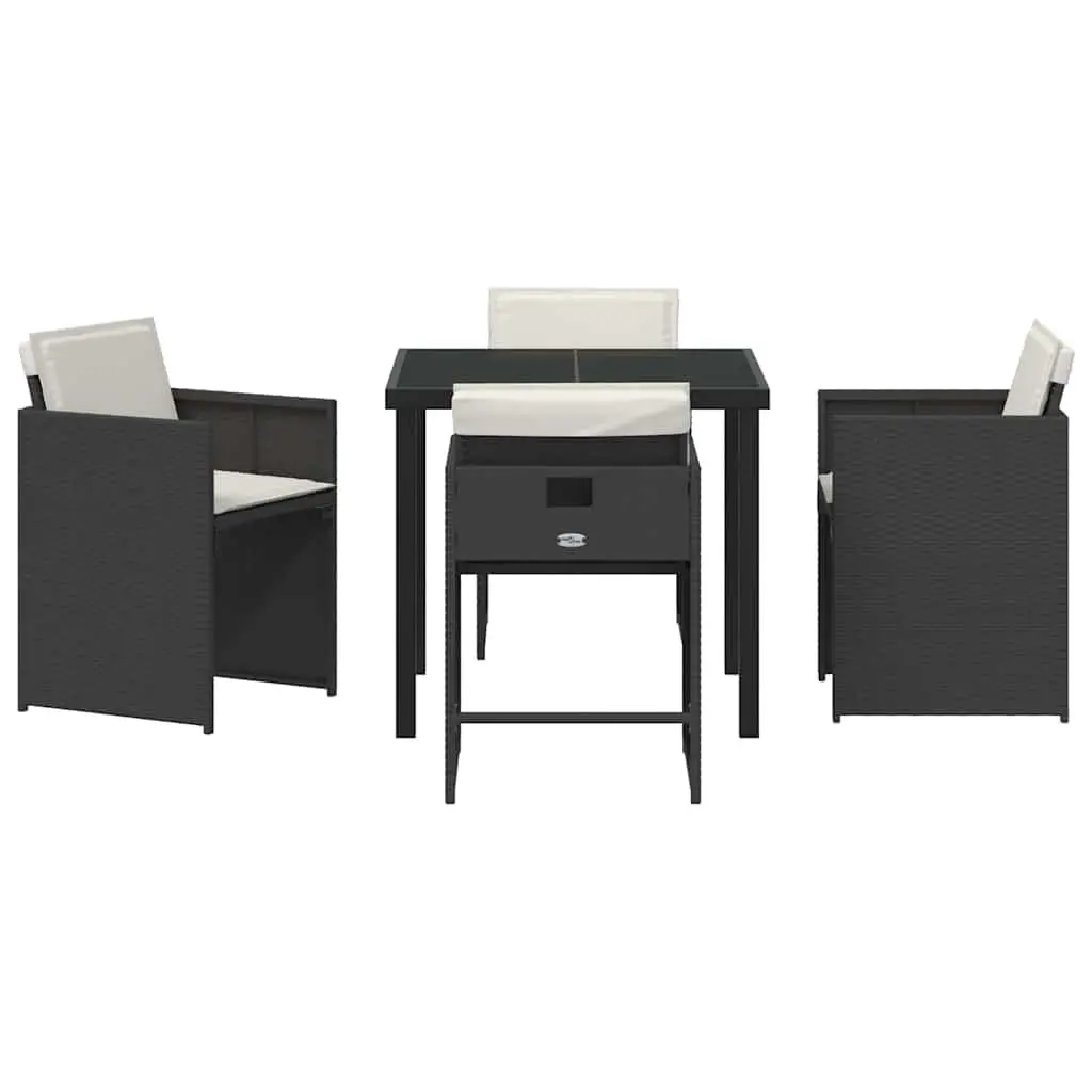 5-Piece Outdoor Dining Set with Glass Table