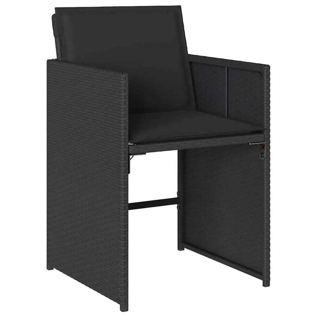 Garden Dining Set Black 5 Piece Outdoor Furniture Poly Rattan Table Chairs