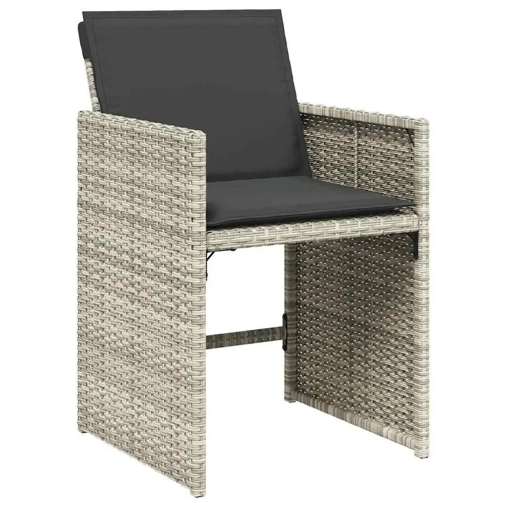 Garden Dining Set 5 Pieces Light Grey Outdoor Furniture Patio Table Chairs