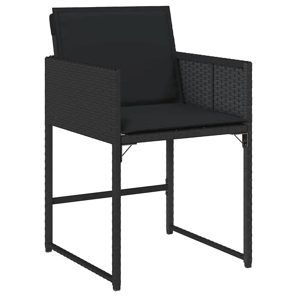 Garden Dining Set Black 5 Piece Outdoor Furniture Patio Table Chairs