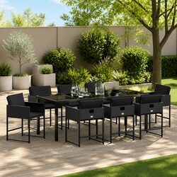 Concise 9-Piece Outdoor Dining Set for Any Space