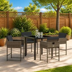 Compact and Stylish 5-Piece Garden Dining Set