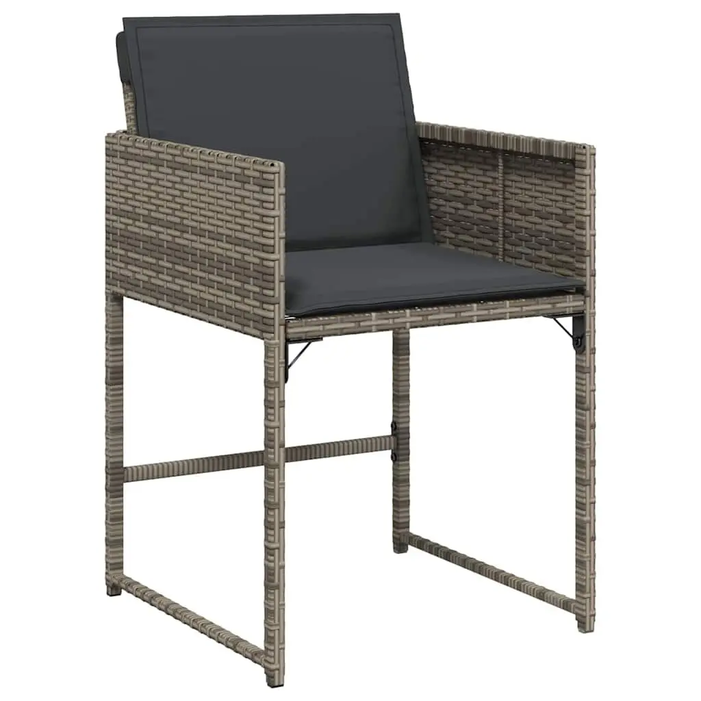 Garden Dining Set 5pc Outdoor Furniture Patio Table Chairs Grey Poly Rattan