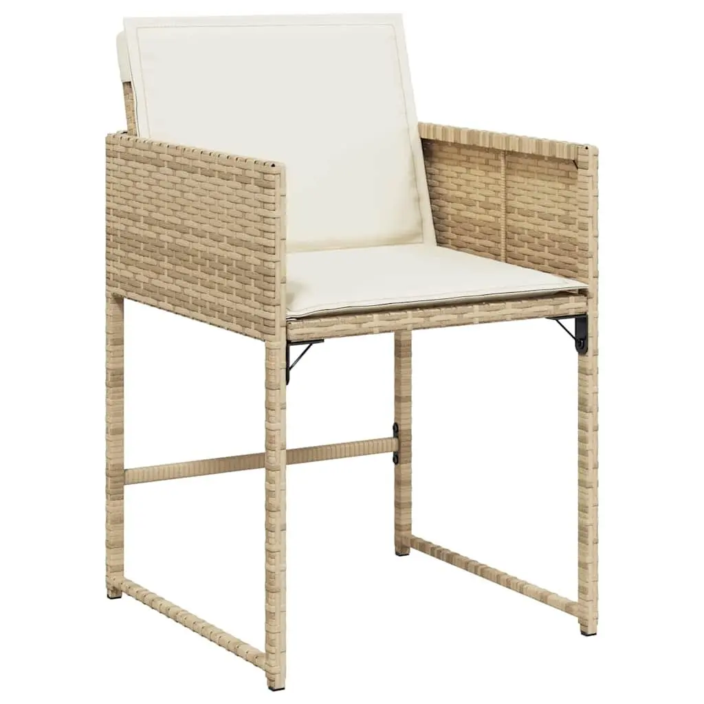 Garden Dining Set 5 Pieces Outdoor Furniture Patio Table Chairs Beige