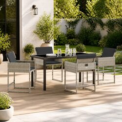 Light Grey 5-Piece Garden Dining Set for Your Patio
