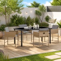 Compact 5-Piece Outdoor Dining Set with Modern Aesthetics