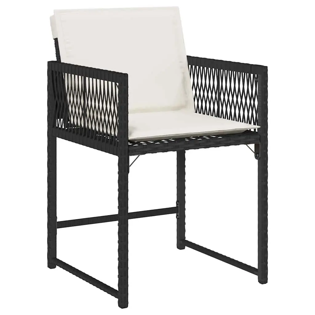 Garden Dining Set 5 Piece Outdoor Furniture Black Poly Rattan Patio Table Chairs