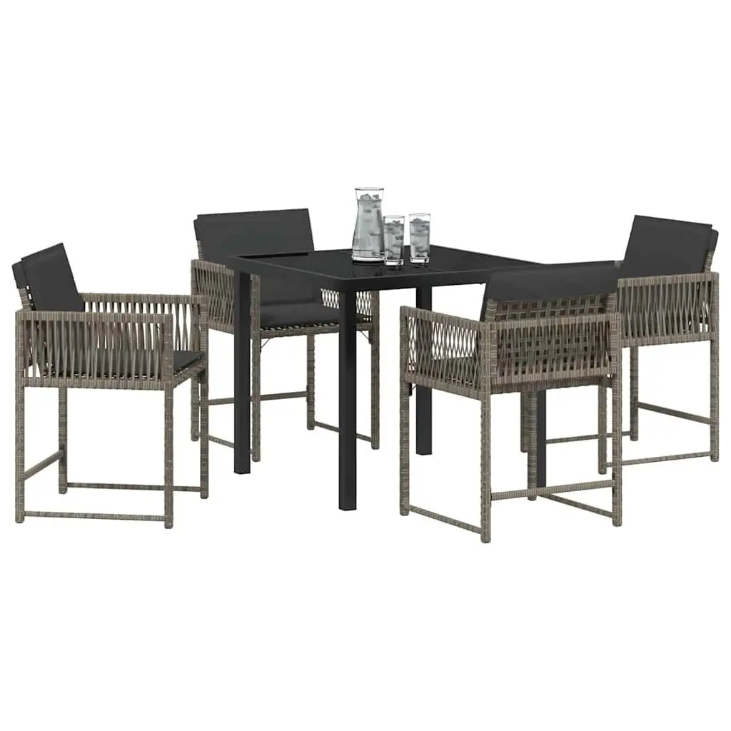 Garden Dining Set 5 Piece Outdoor Furniture Patio Table Chairs Grey