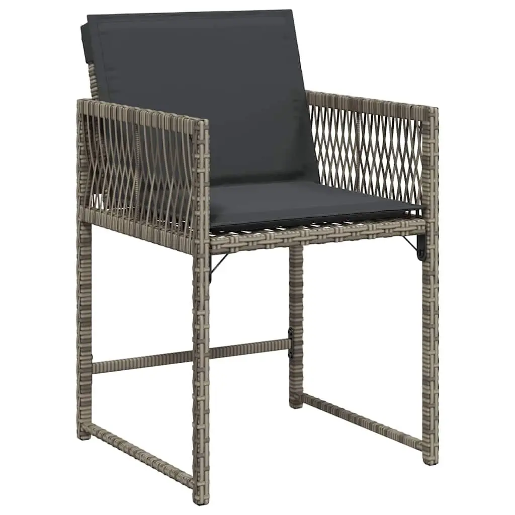 Garden Dining Set 5 Piece Outdoor Furniture Grey Poly Rattan Table Chairs Patio