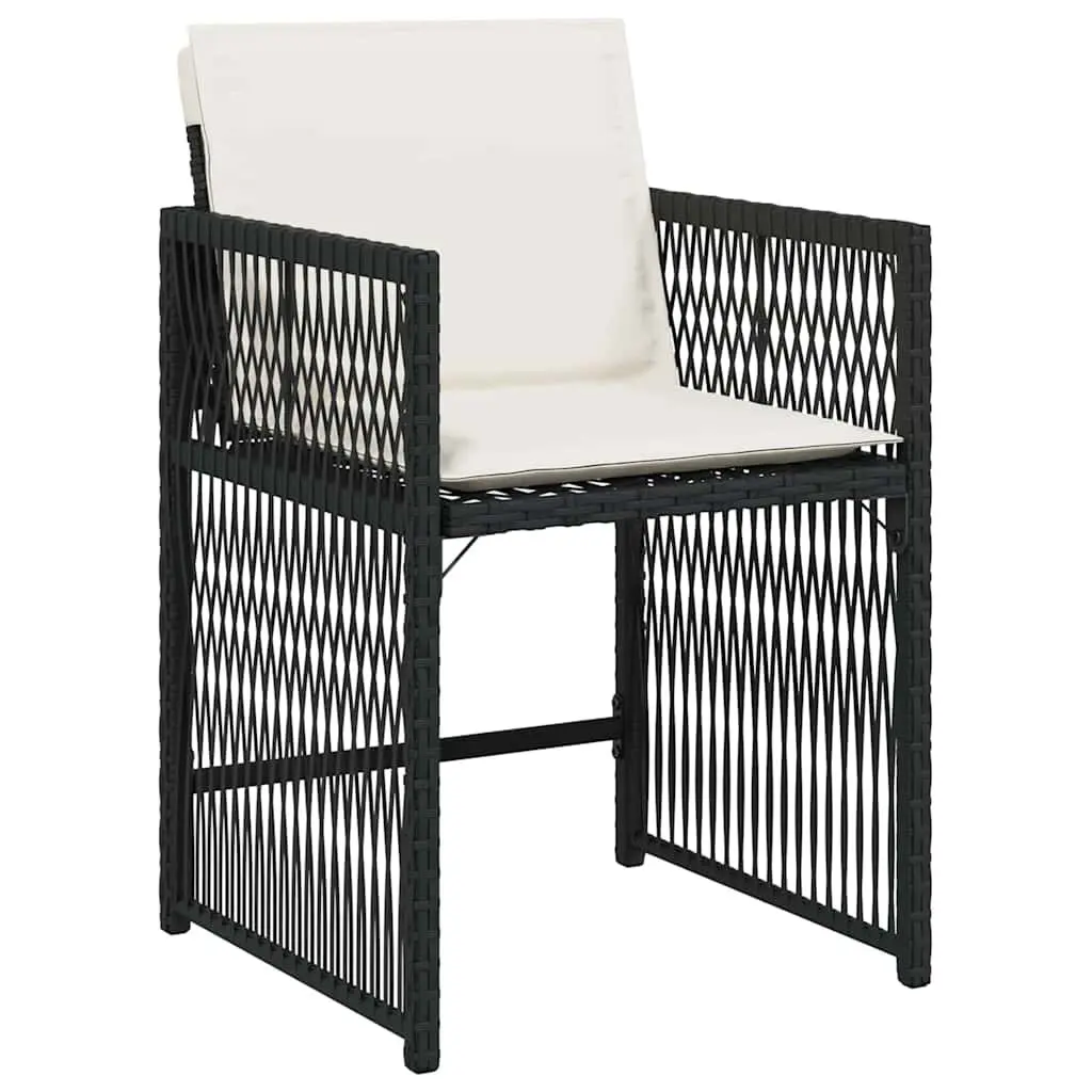 Garden Dining Set 5 Piece Black Outdoor Furniture Poly Rattan Table Chairs
