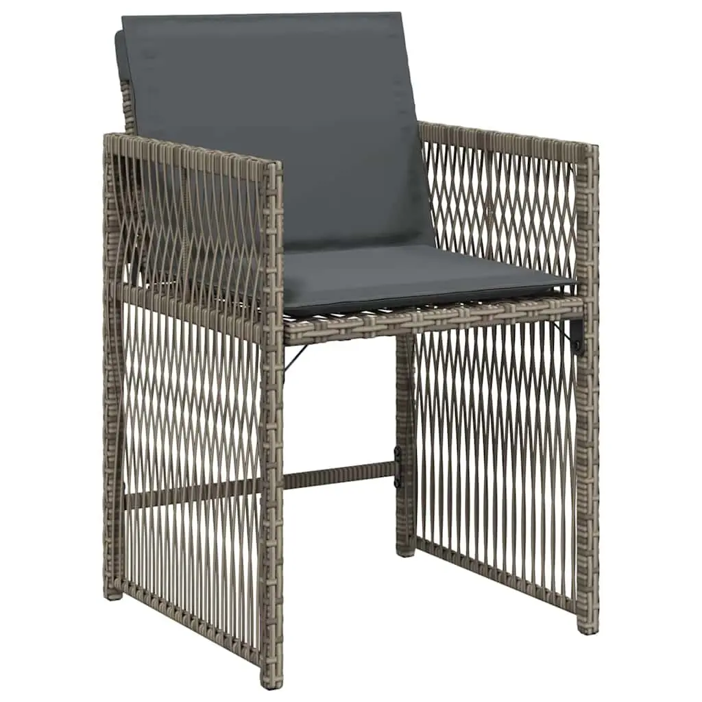 5-Piece Grey Poly Rattan Outdoor Dining Set