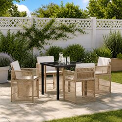 Beige Garden Dining Set - 5 Pieces, Quality Assured