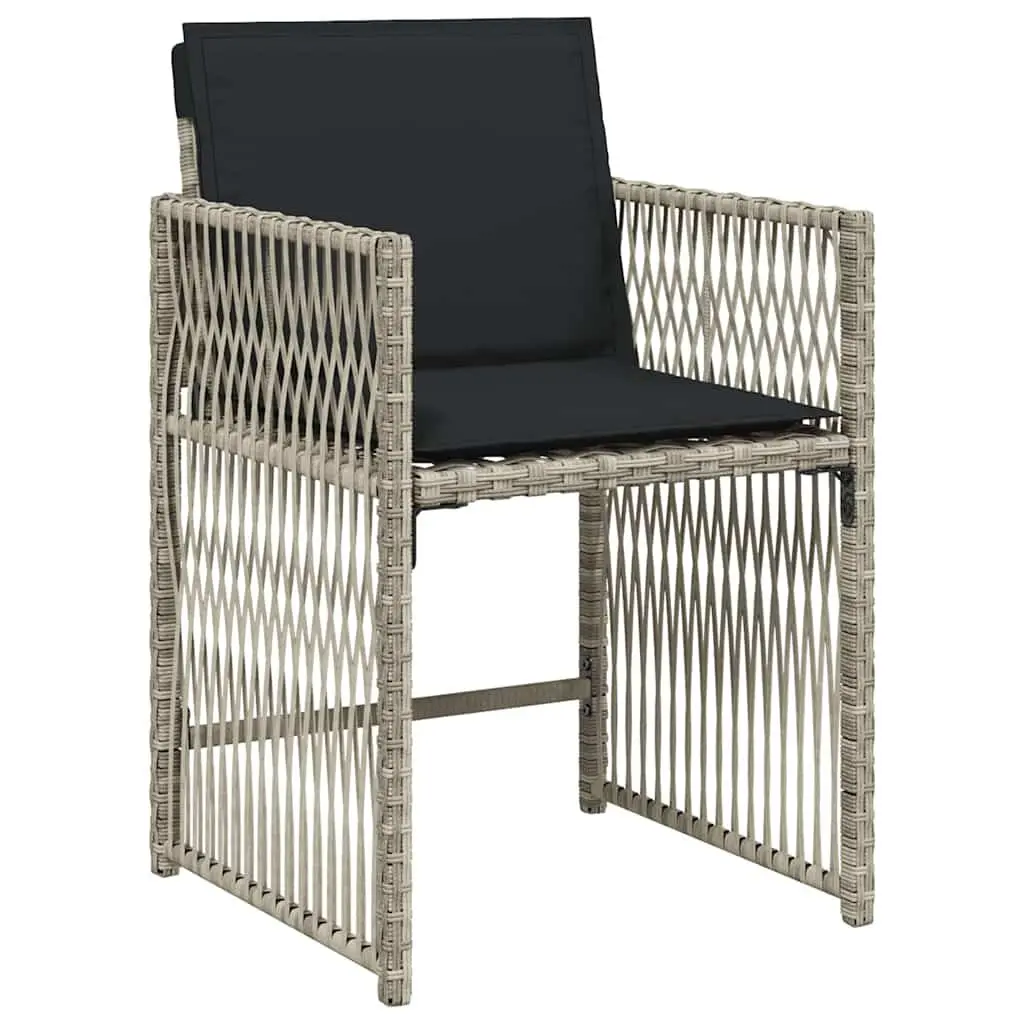 Garden Dining Set 5 Piece Outdoor Furniture Light Grey Poly Rattan Chairs Table