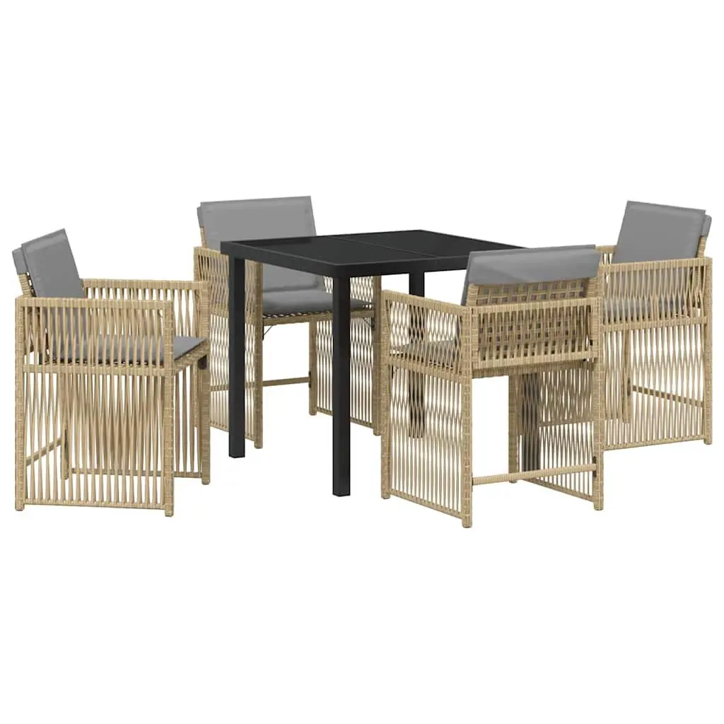 5-Piece Beige Garden Dining Set for Entertaining