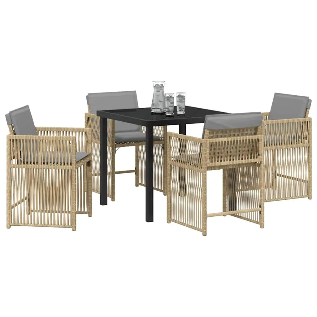 5-Piece Beige Garden Dining Set for Entertaining